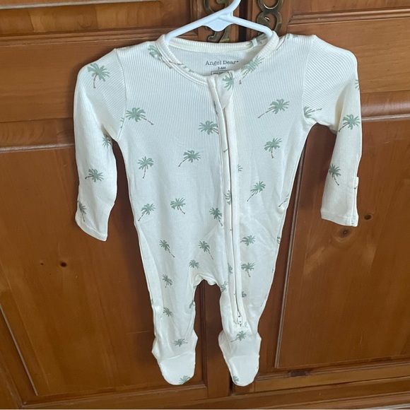 NWT Angel Dear Modal Rib Fabric Palm Tree Print Footie Pajama - Picture 5 of 8